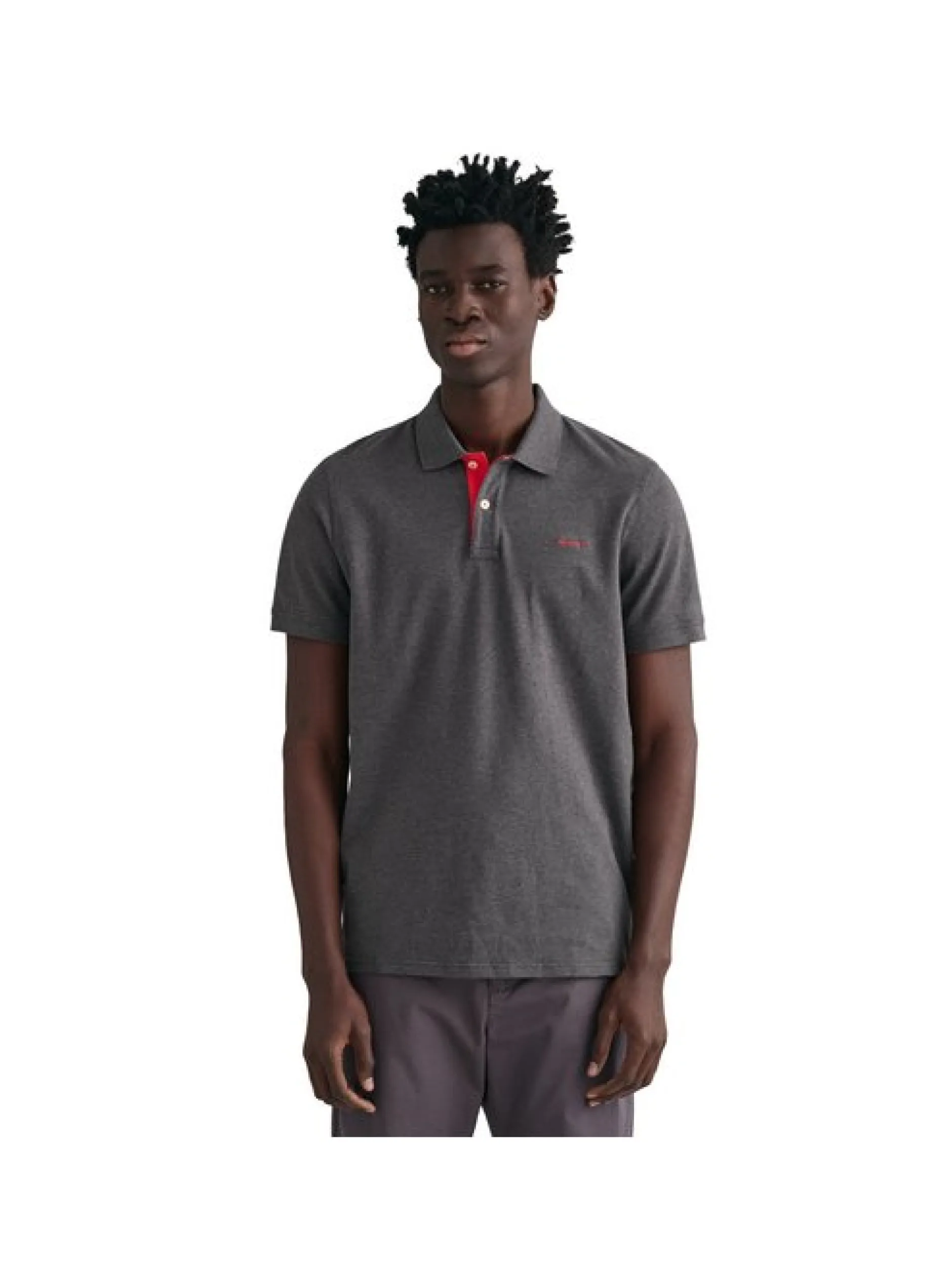 Gant Herren Poloshirt in anthrazit - Ärmel: kurzarm