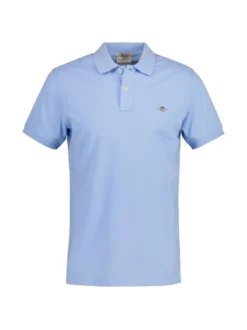 Gant Herren Poloshirt in hellblau - Ärmel: kurzarm