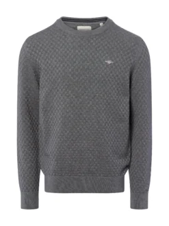 Gant Herren Strickpullover in grau - Ärmel: langarm