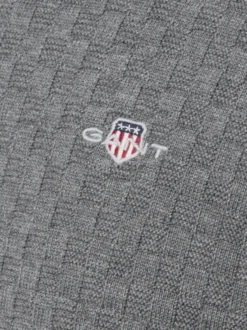 Gant Herren Strickpullover in grau - Ärmel: langarm