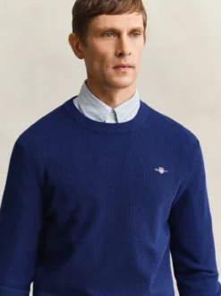 Gant Herren Strickpullover in indigo - Ärmel: langarm
