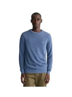 Gant Herren Strickpullover in blau - Ärmel: langarm