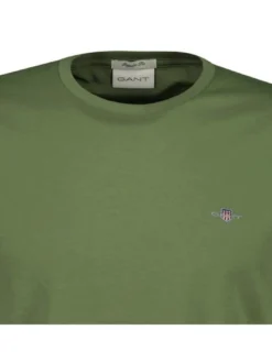 Gant Herren T-Shirt in grün - Ausschnitt: Rundhals