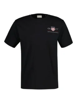 Gant Herren T-Shirt in schwarz - Ausschnitt: Rundhals