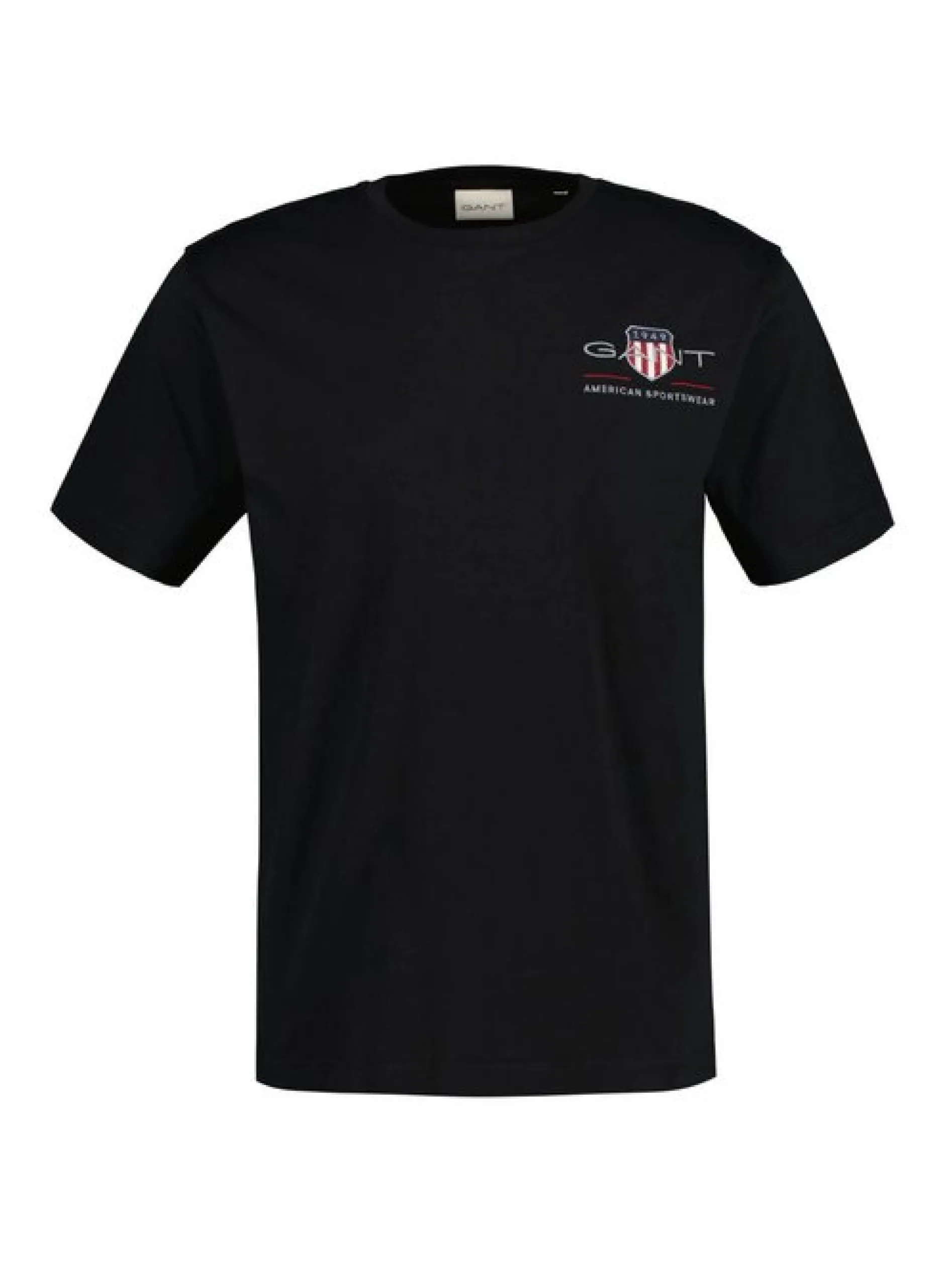 Gant Herren T-Shirt in schwarz - Ausschnitt: Rundhals