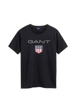 Gant Jungen T-Shirt in schwarz - Ausschnitt: Rundhals