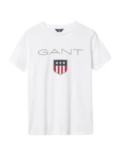 Gant Jungen T-Shirt in weiß - Ausschnitt: Rundhals