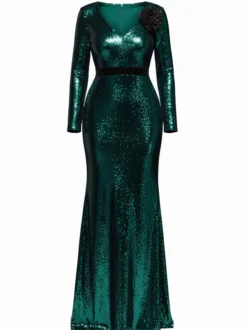 Goddiva Damen Maxikleid in grün - Länge: lang