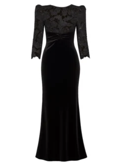 Goddiva Damen Maxi Kleid in schwarz - Länge: lang