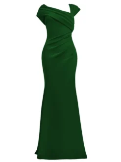Goddiva Damen Maxi Kleid in tanne - Ausschnitt: Carmen