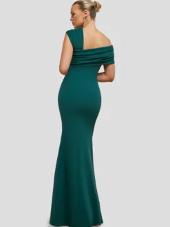 Goddiva Damen Maxi Kleid in tanne - Ausschnitt: Carmen