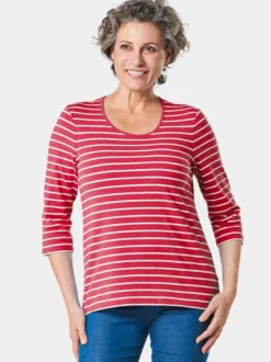 Goldner Damen 3/4-Arm-Shirts in rot - Ärmel: 3/4 Arm