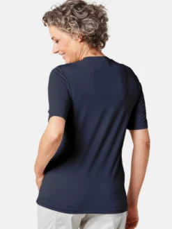 Goldner Damen Basic Shirts in marine - Ärmel: Halbarm