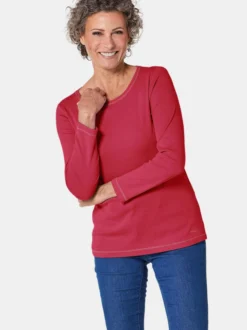 Goldner Damen Basic Shirts - Kurzgröße in rot
