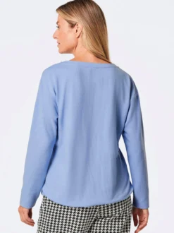 Goldner Damen Basic Shirts - Kurzgröße in hellblau