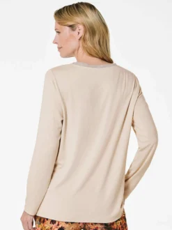 Goldner Damen Blusenshirt - Kurzgröße in weiß