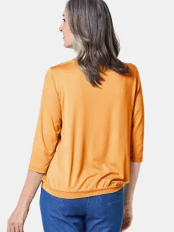 Goldner Damen Blusenshirts in gelb - Ärmel: 3/4 Arm