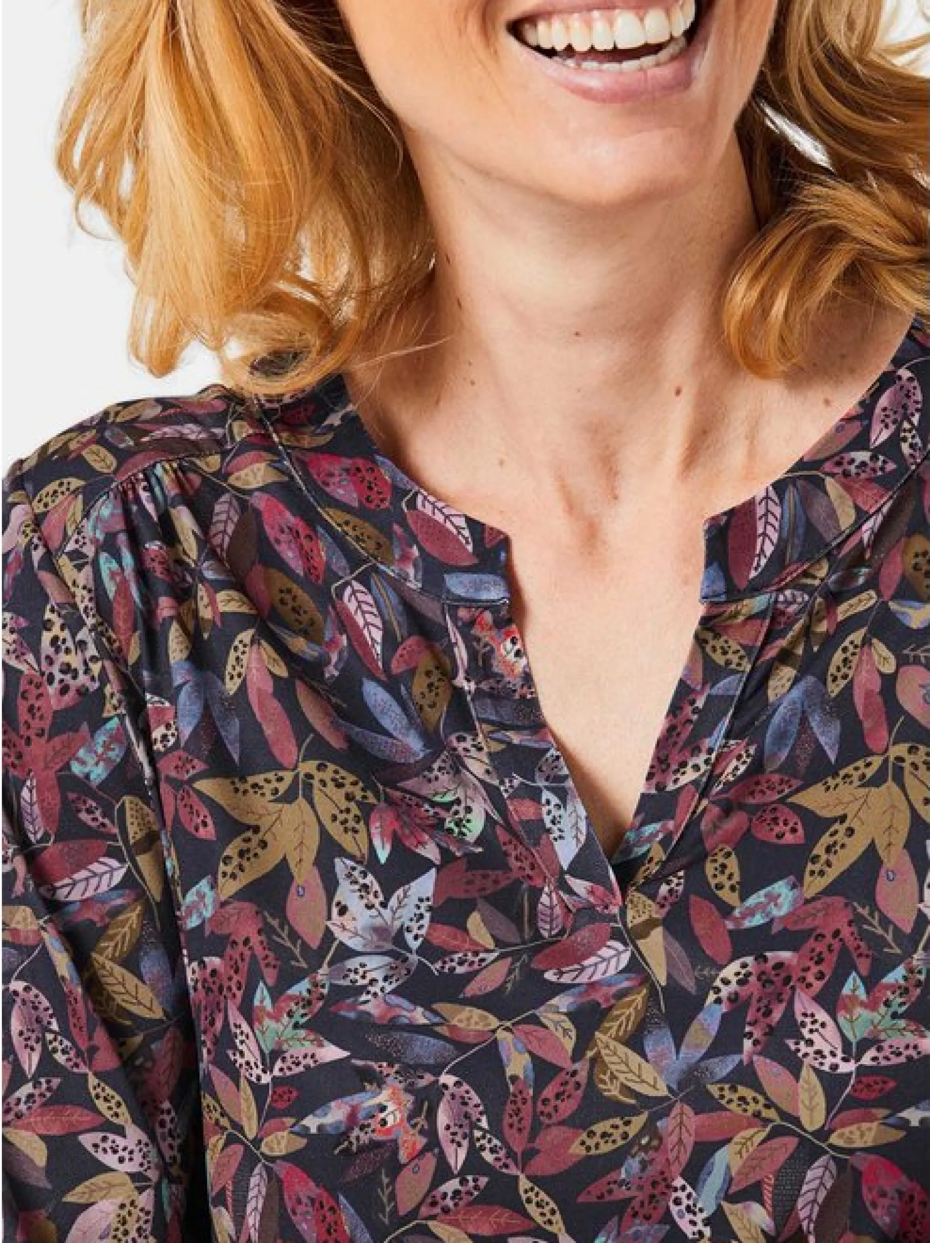 Goldner Damen Blusenshirts - Kurzgröße in marine