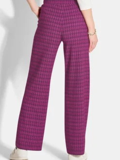 Goldner Damen Druckhosen - Kurzgröße in aubergine