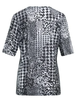 Goldner Damen Druckshirts in schwarz - Ärmel: Halbarm