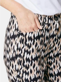 Goldner Damen Gemusterte Hosen in schwarz