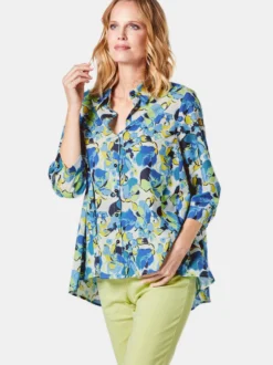 Goldner Damen Hemdblusen in blau - Ärmel: 3/4 Arm