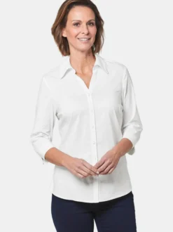 Goldner Damen Hemdblusen in weiß - Ärmel: 3/4 Arm