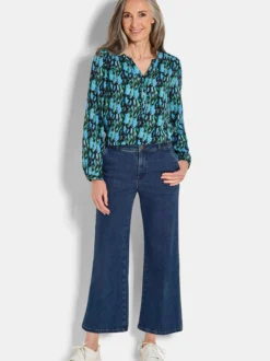 Goldner Damen Jeans in blau