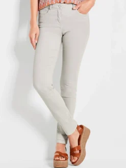 Goldner Damen Jeans in hellgrau