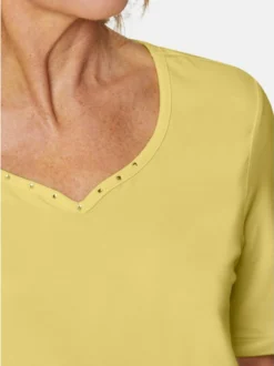 Goldner Damen Kurzarm-Shirts in gelb - Ärmel: Halbarm