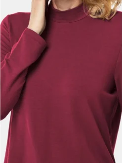 Goldner Damen Langarm-Shirts in rot - Ärmel: langarm