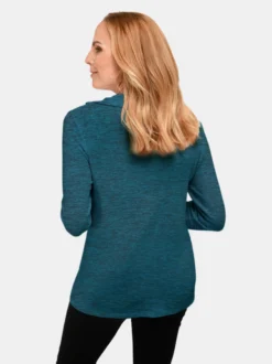 Goldner Damen Langarm-Shirts in melange - Ärmel: langarm