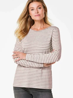 Goldner Damen Langarm-Shirts in taupe - Ärmel: langarm