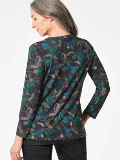 Goldner Damen Longshirts in mehrfarbig - Ärmel: langarm
