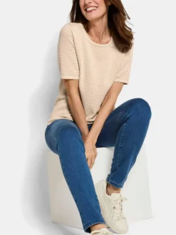 Goldner Damen Pullover in beige - Ausschnitt: Rundhals