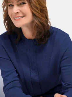 Goldner Damen Pullover - Kurzgröße in blau