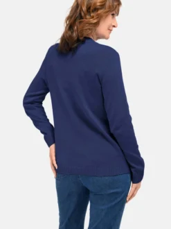 Goldner Damen Pullover - Kurzgröße in blau