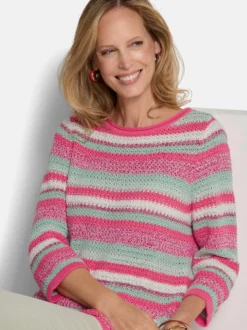 Goldner Damen Pullover - Kurzgröße in pink