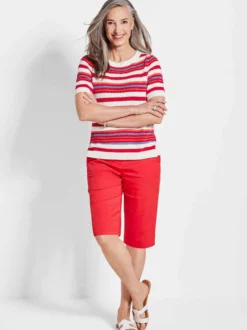 Goldner Damen Pullover - Kurzgröße in rot
