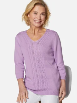 Goldner Damen Pullover - Kurzgröße in flieder