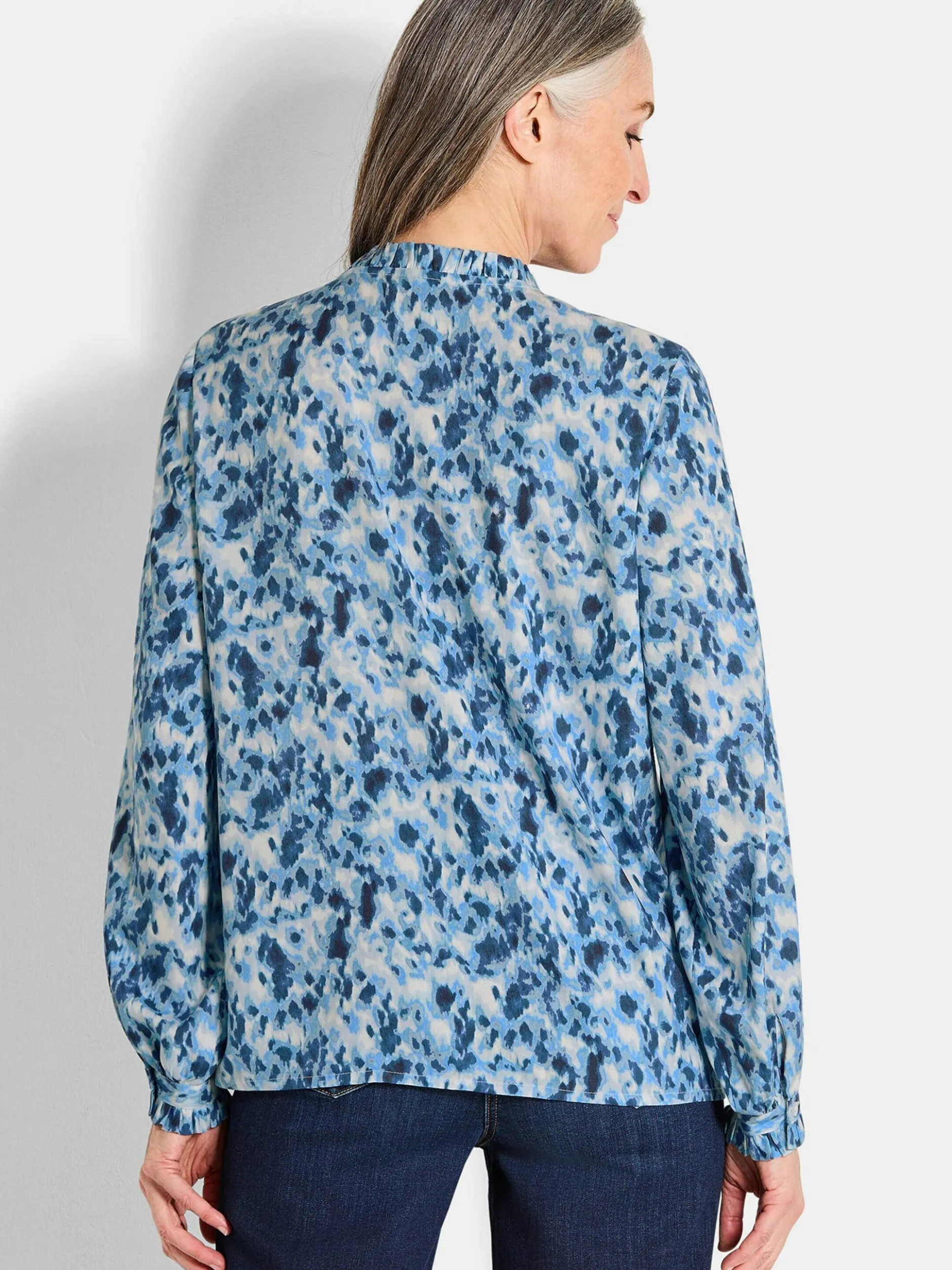Goldner Damen Schlupfblusen in blau mehrfarbig