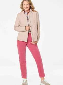 Goldner Damen Shirtjacken - Kurzgröße in medium stone