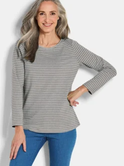Goldner Damen Shirts - Kurzgröße in grau