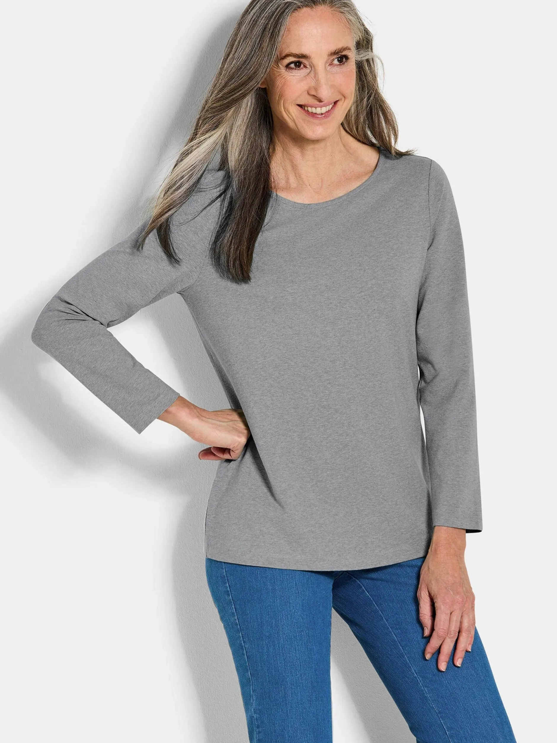 Goldner Damen Shirts - Kurzgröße in grau