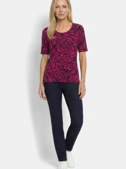 Goldner Damen Shirts - Kurzgröße in bordeaux
