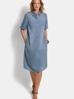 Goldner Damen Sommerkleider - Kurzgröße in blau