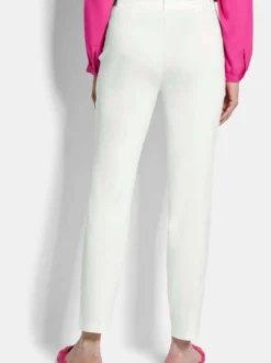 Goldner Damen Stoffhosen in weiß