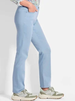 Goldner Damen Stoffhosen - Kurzgröße in hellblau