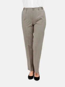 Goldner Damen Stoffhosen - Kurzgröße in taupe
