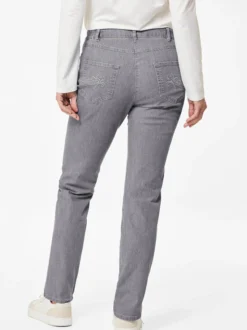Goldner Damen Stretchjeans in grau